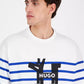 Men's Relaxed Fit Short Sleeve Striped Crewneck Logo T-Shirt