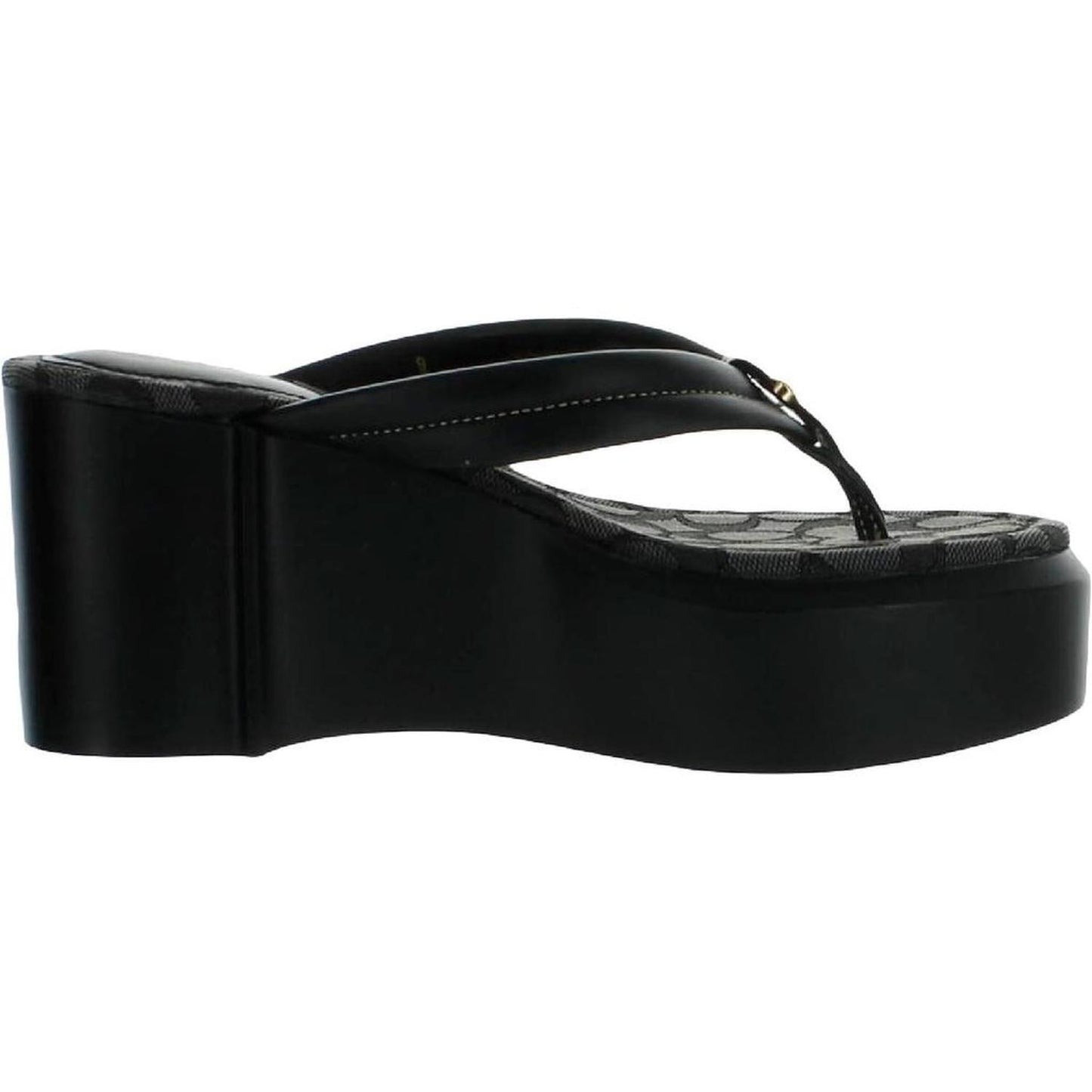 Franki Womens Leather Monogram Platform Sandals