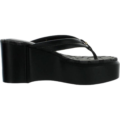 Franki Womens Leather Monogram Platform Sandals