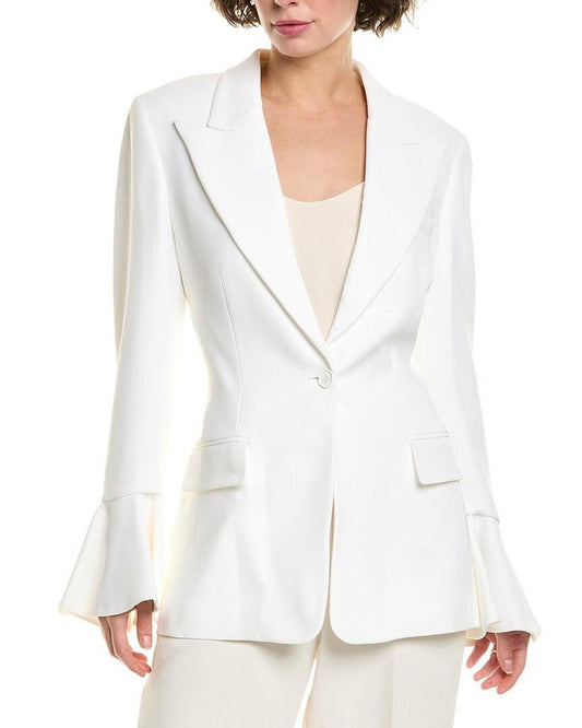 Flare Sleeve Silk-Blend Blazer