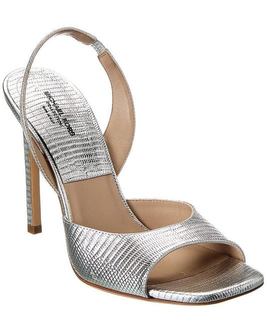 Marisa Lizard-Embossed Leather Slingback Sandal