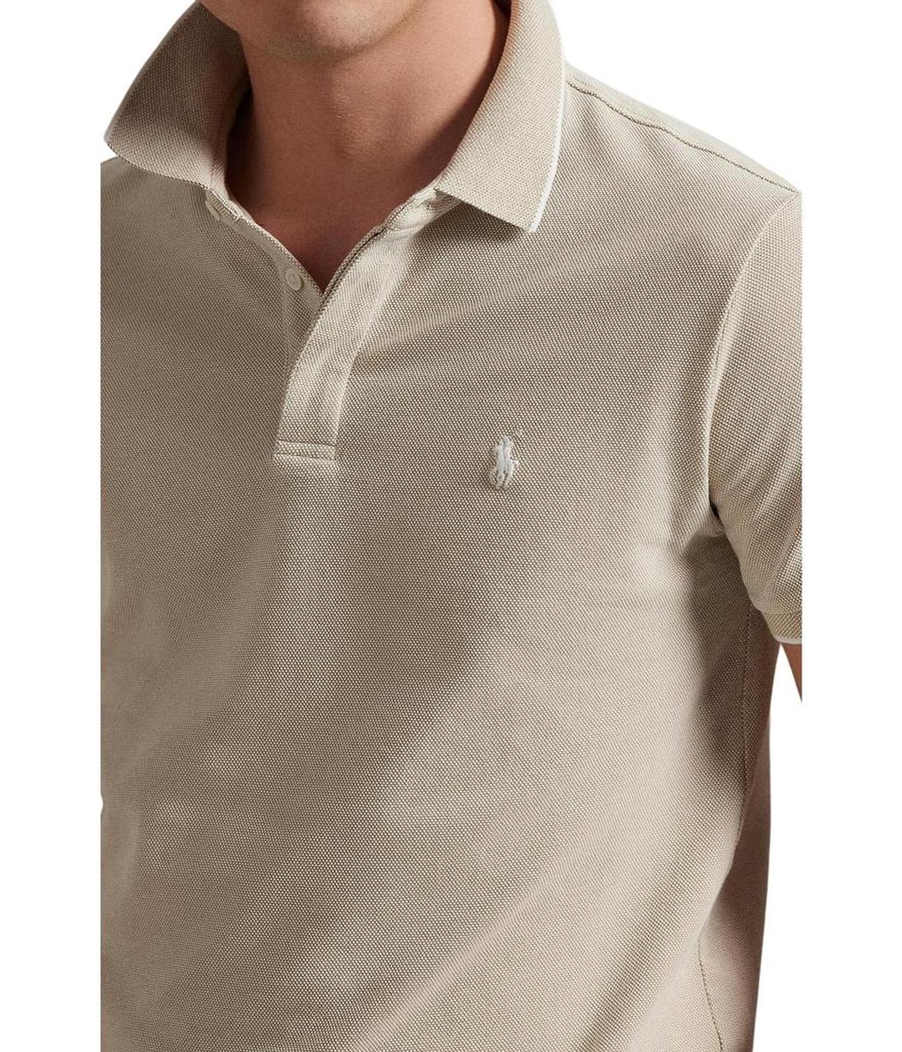 Custom Slim Fit Stretch Oxford Mesh Polo