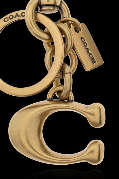 Coach Logo Plaque Keychain