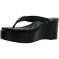 Franki Womens Leather Monogram Platform Sandals