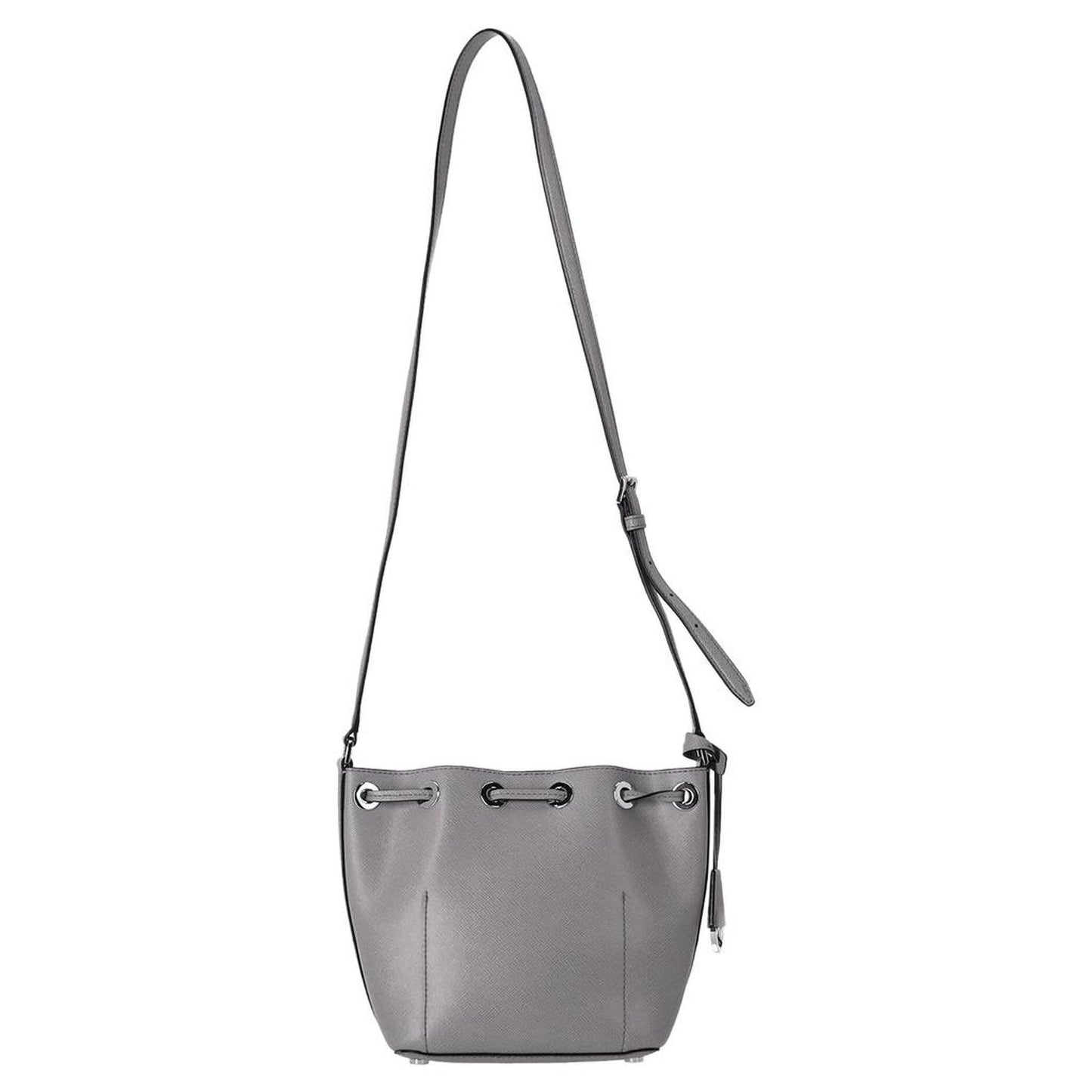 Small Greenwich Bucket Bag in Grey Saffiano Leather