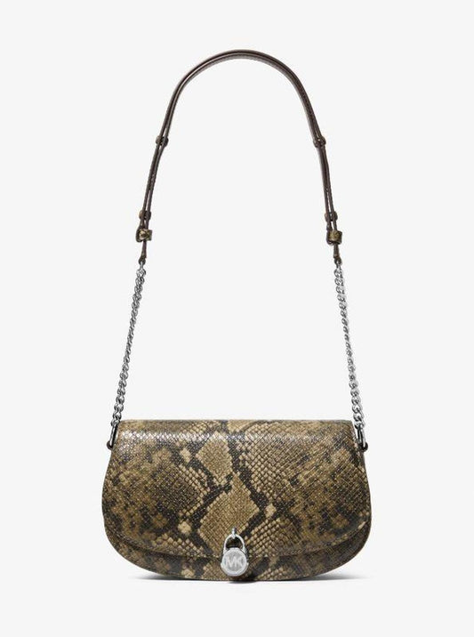 Mila Medium Snake Embossed Messenger Bag