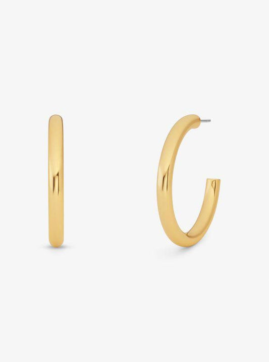 Precious Metal-Plated Brass Small Hoop Earrings
