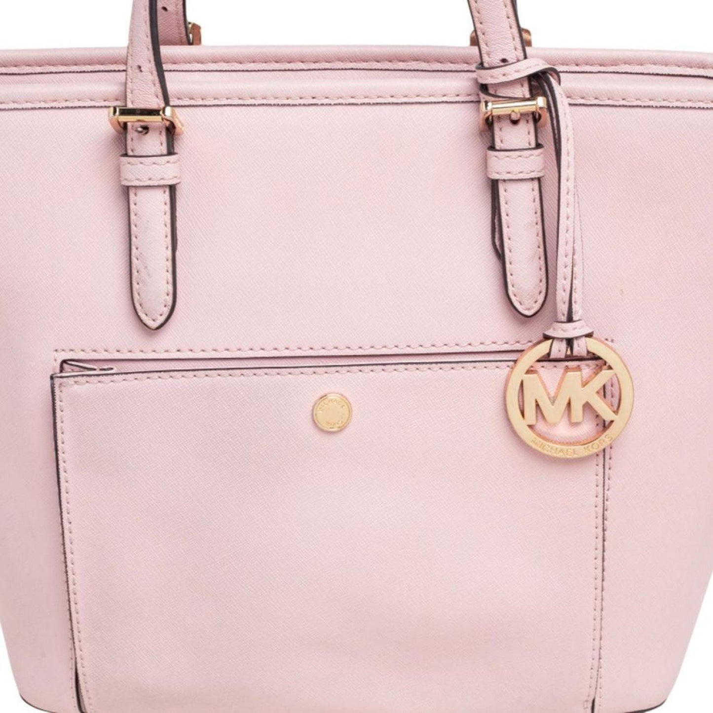 Michael Michael Kors Leather Jet Set Snap Pocket Tote