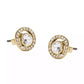 Faux Stone Pavé Halo Stud Earrings