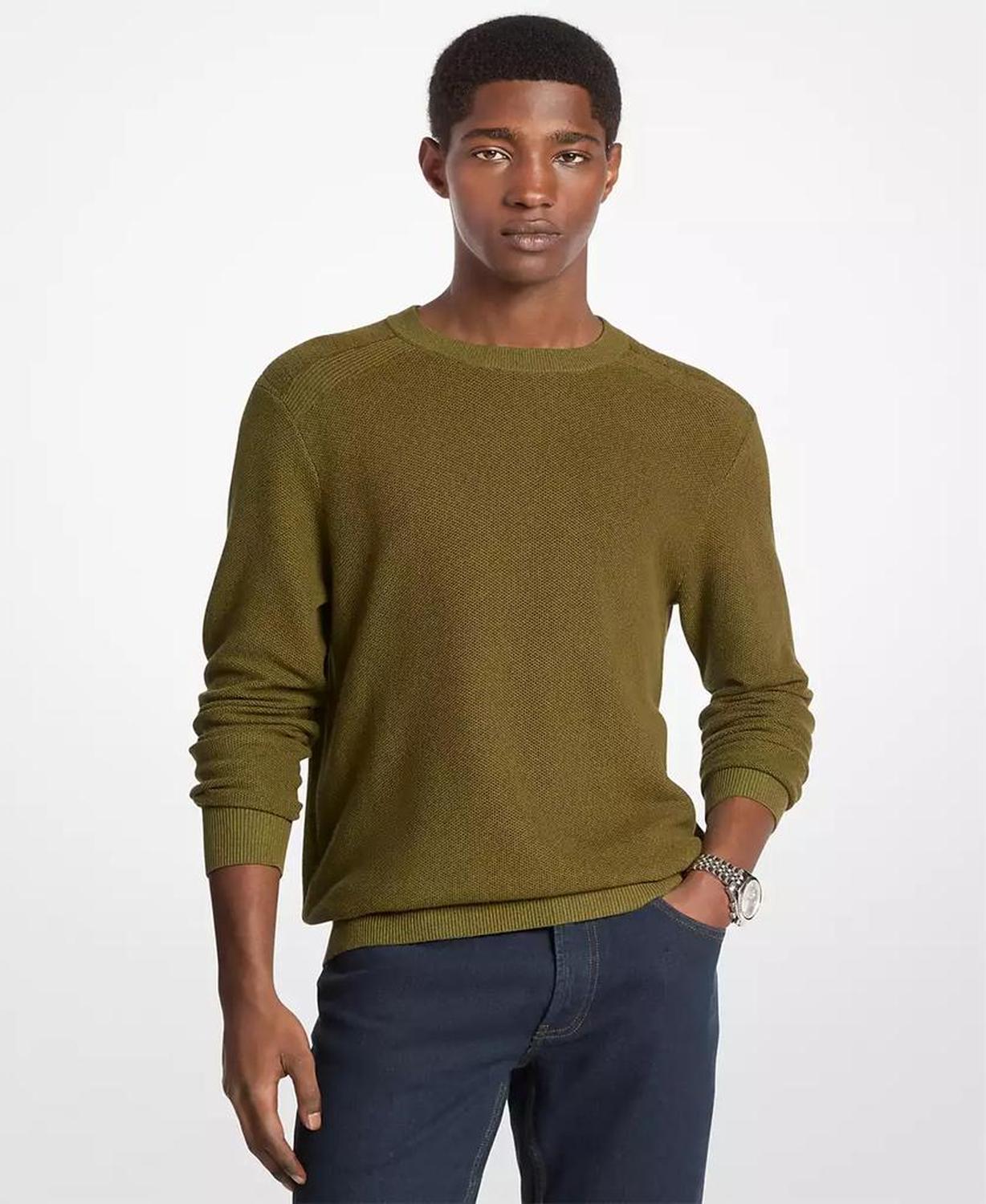Men's Mouline Textured Crewneck Sweater