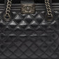 Chanel  Quilted Double Stitch Leather Boy Tote