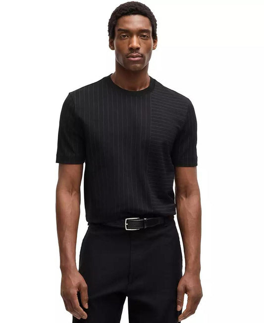 Men's Pinstripe Mercerized Cotton Regular-Fit T-Shirt