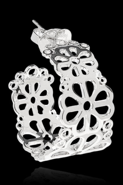 Kate Spade Flower Lace Cut-Out Hoop Earrings