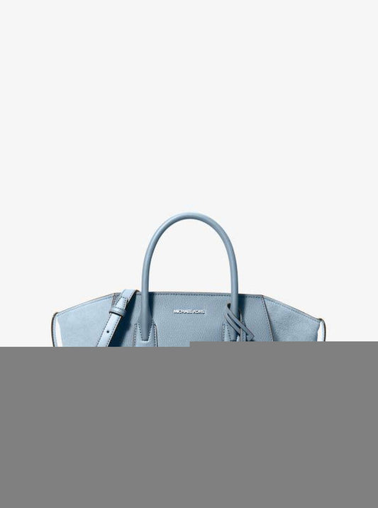 Avril Large Leather and Suede Satchel