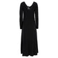 Leisure Pleated Jersey Maxi Dress in Black Viscose