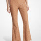 Hand-Embroidered Sequin Floral Corded Lace Cropped Pants