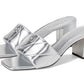 Holly Block Heel Sandals with Quilting
