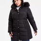 Plus Size Faux-Fur-Trim Hooded Puffer Coat, Exclusively at Macy's