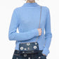 The Sequin Daisy Denim Dual Chain Wallet