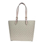 Michael Kors Jet Set Medium Powder Blush Signature PVC Double Pocket Tote Women's Bag