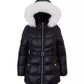 Toddler and Little Girls Belted Stadium Puffer Jacket
