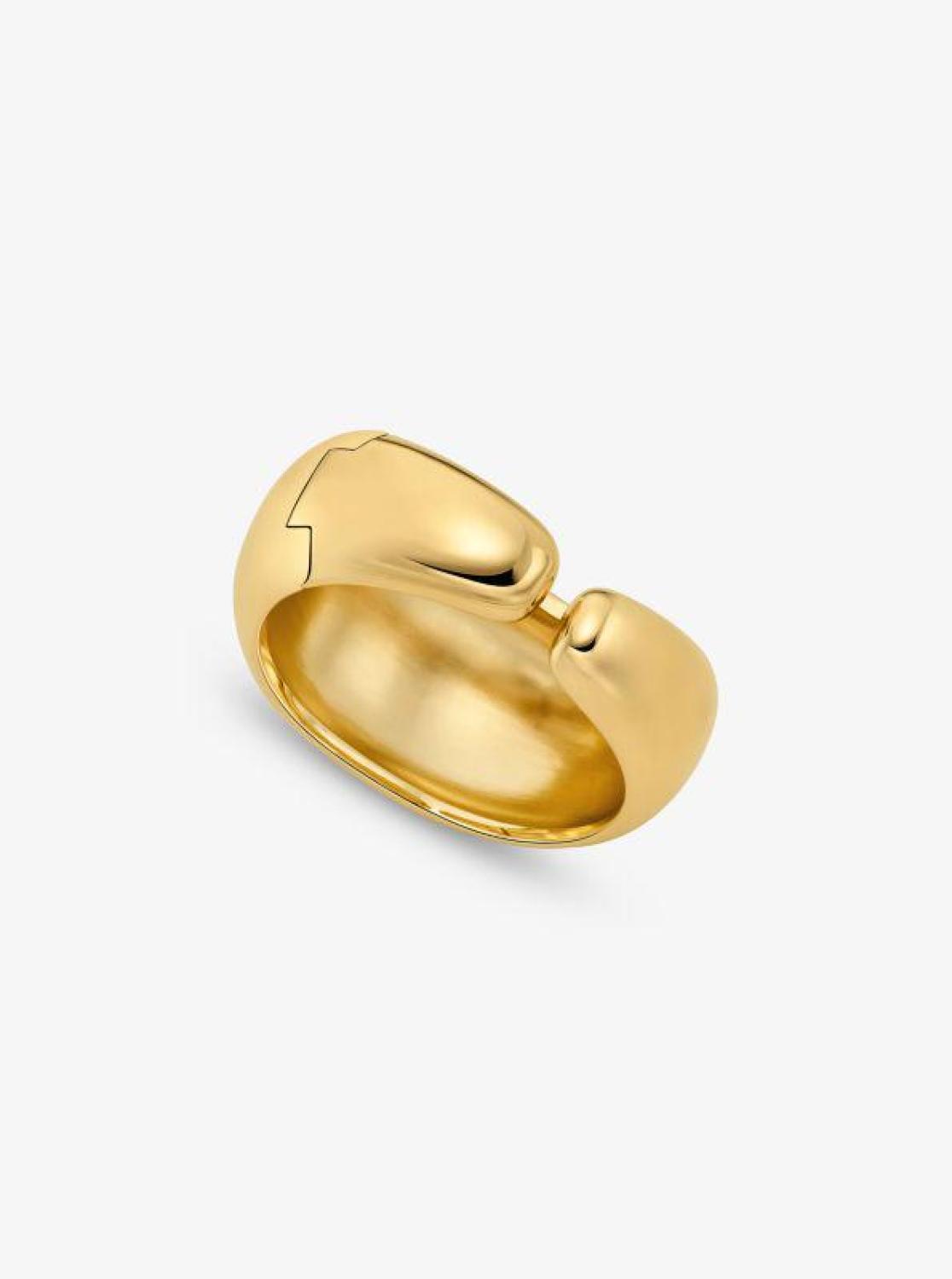 Large Precious Metal-Plated Brass Bubble Ear Cuff