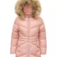 Michael Kors Big Girls Stadium Puffer Jacket with Faux-Fur Trim