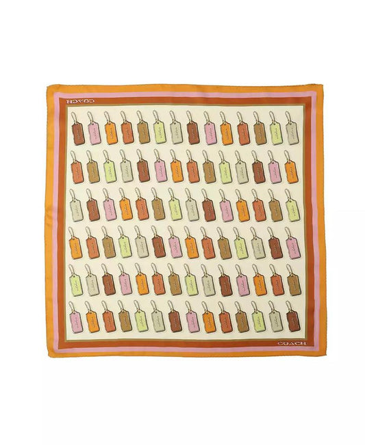 Hangtag Print Silk Bandana Scarf