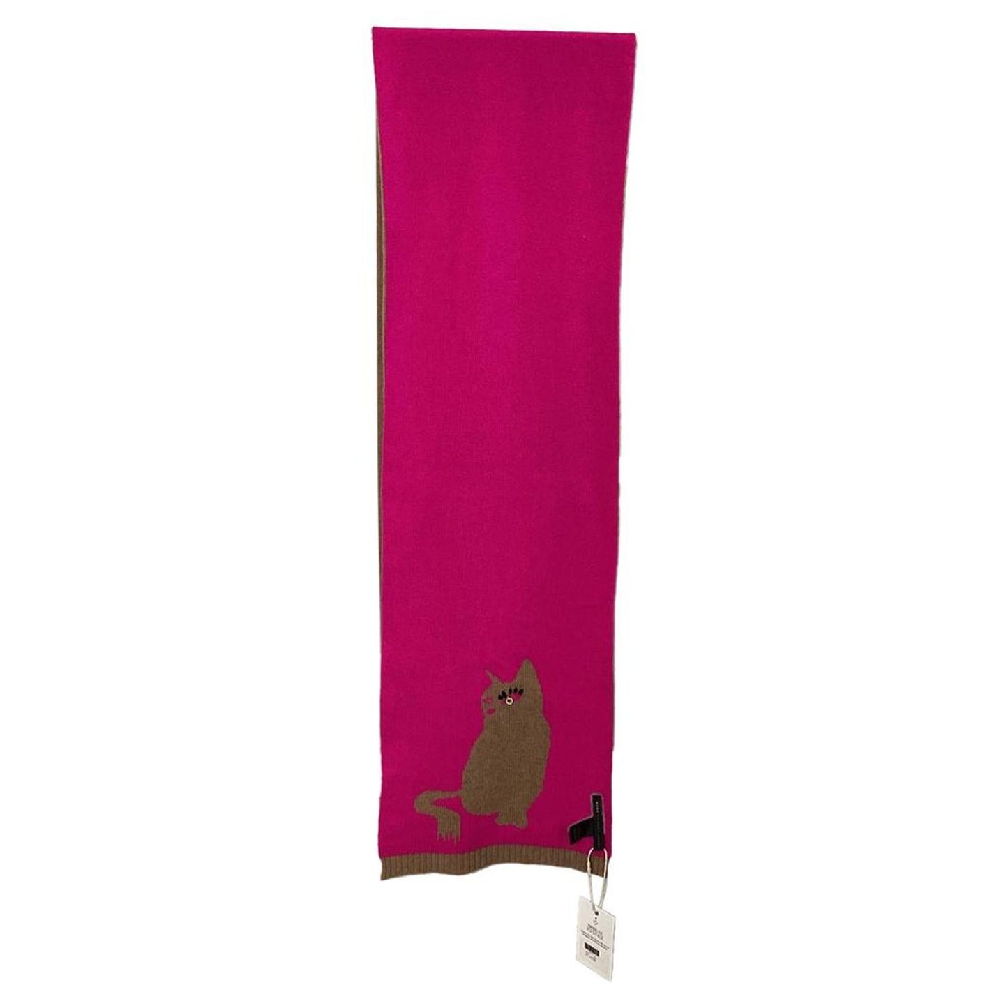 Marc by  Cat Scarf and Gloves in Pink and Brown Wool
