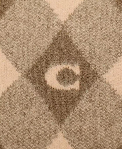 Women's Argyle Knit Muffler Scarf