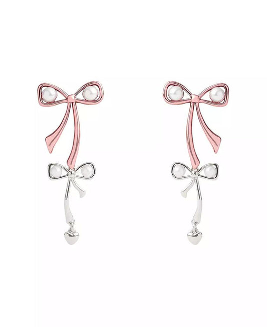 Faux Cultivated Pearl Signature Bowtique Double Drop Earrings