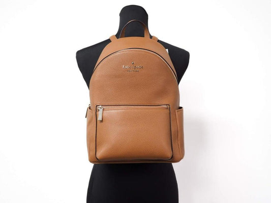 Kate Spade Leila Medium Warm Gingerbread Pebbled Leather Backpack Women's Bookbag