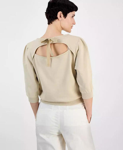 Women's Cotton Logo Back-Cutout Sweatshirt