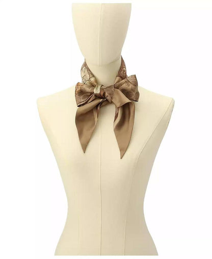 Stacked Tabby Bags Print Silk Skinny Scarf