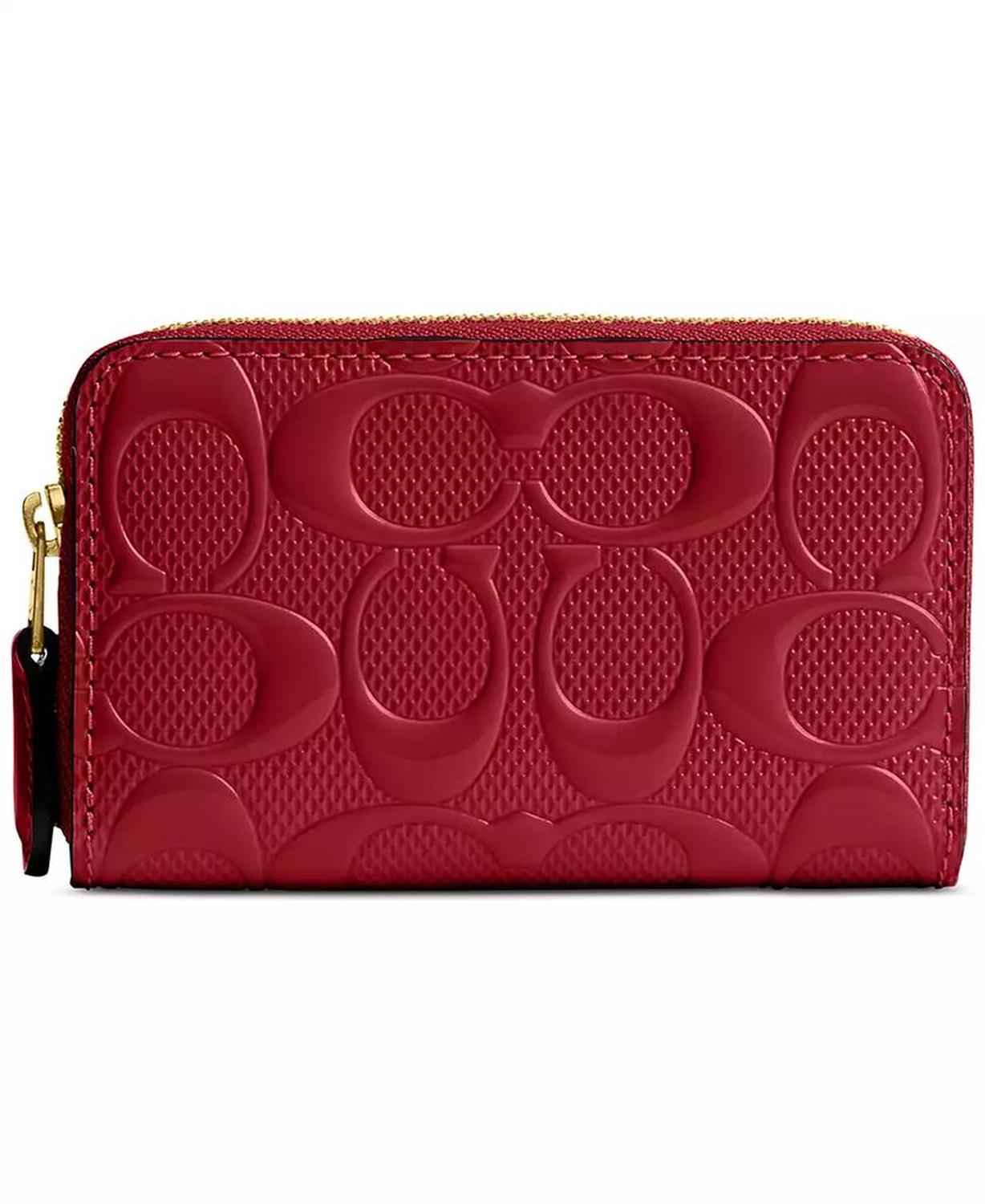 Small Signature Patent Leather Zip Around Wallet