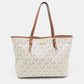 Michael Michael Brown/offSignature Coated Canvas Large Jet Set Travel Tote
