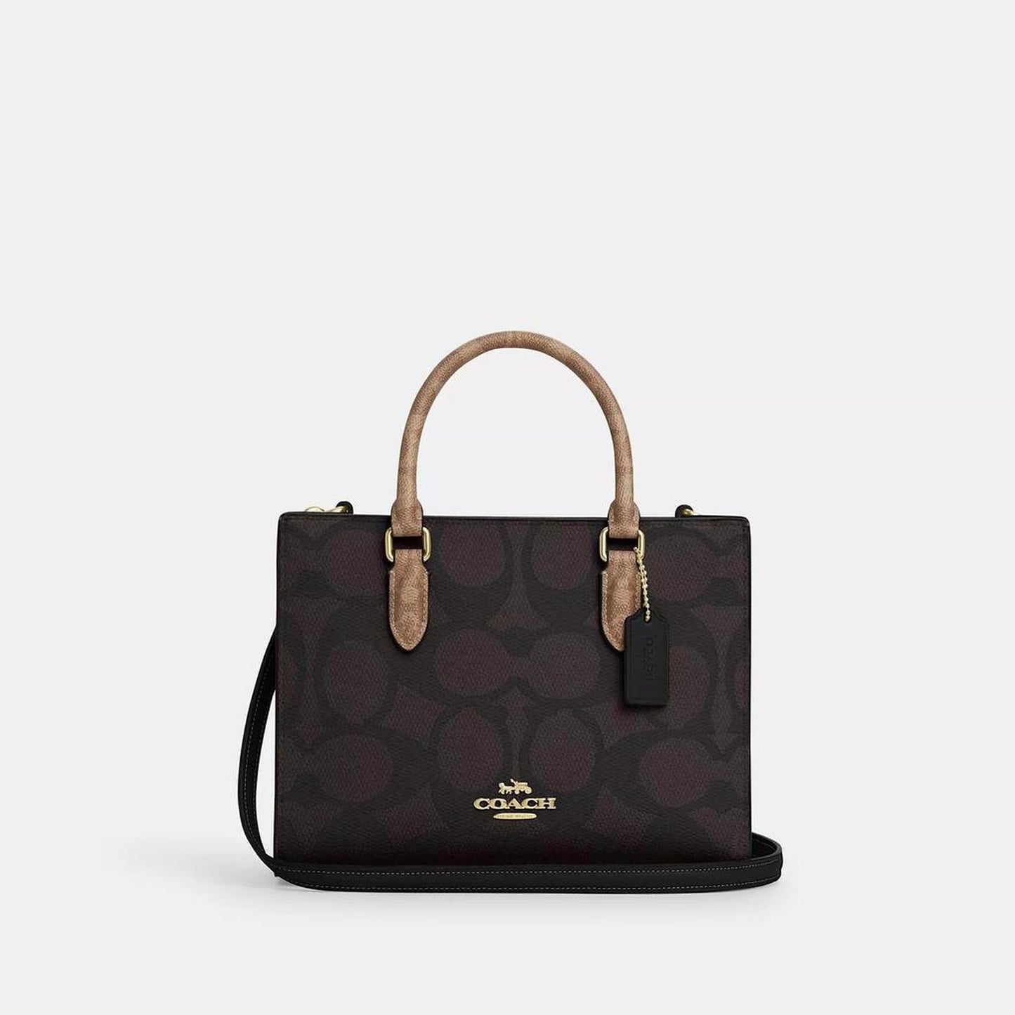 Maggie Small Tote Bag In Blocked Signature Canvas
