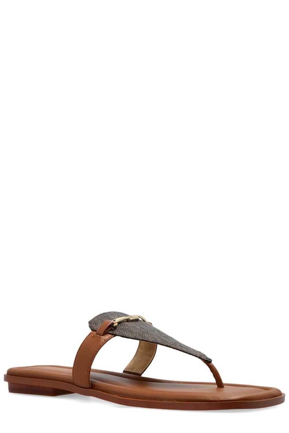 Michael Michael Kors Lena Signature Logo T-Strap Sandals