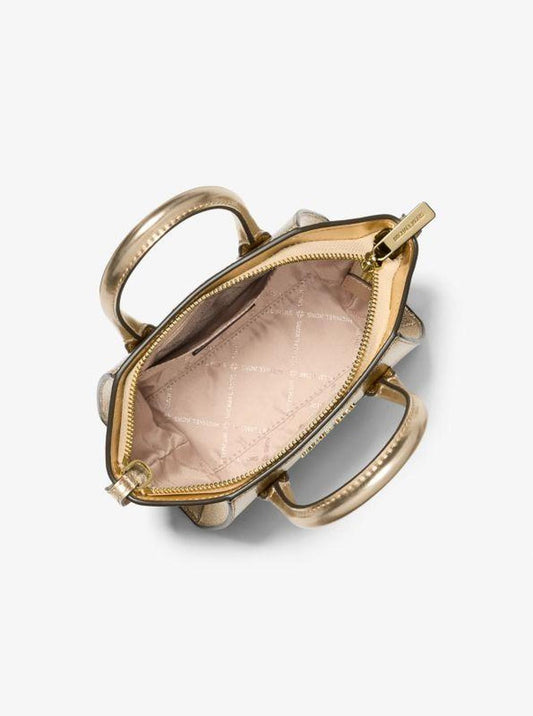 Avril Extra-Small Metallic Leather Satchel