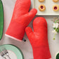 Spade Flower Soft Silicone Oven Mitt Set, 7" x 13"