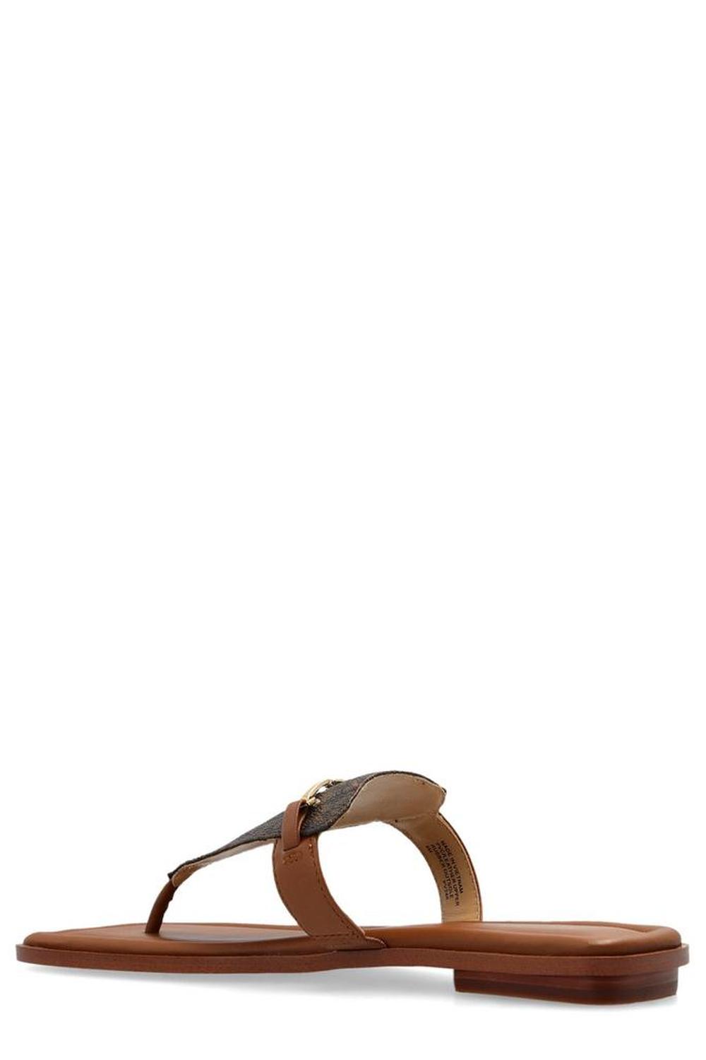 Michael Michael Kors Lena Signature Logo T-Strap Sandals