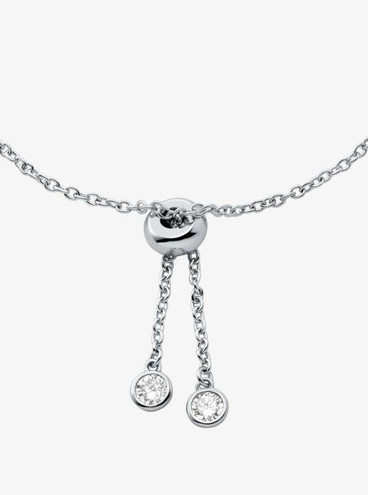 Precious Metal-Plated Sterling Silver Bezel Slider Bracelet