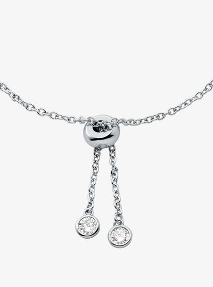 Precious Metal-Plated Sterling Silver Bezel Slider Bracelet
