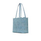 Do It All Spade Flower Perforated Denim Large Tote Bag