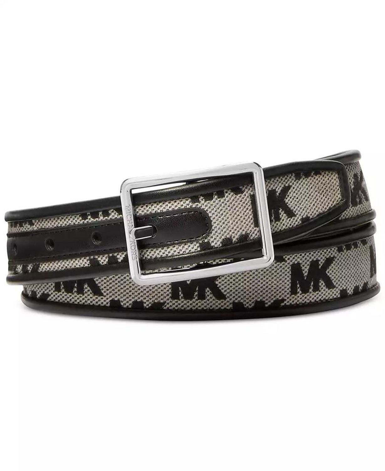 Men's Leather Reversible MK Logo Swivel Belt