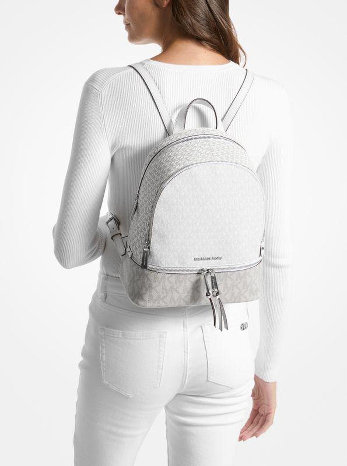Rhea Medium Color-Block Logo Backpack display picture 3