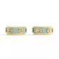 Signature Faux Stone Tea Rose Enamel Huggie Hoop Earrings