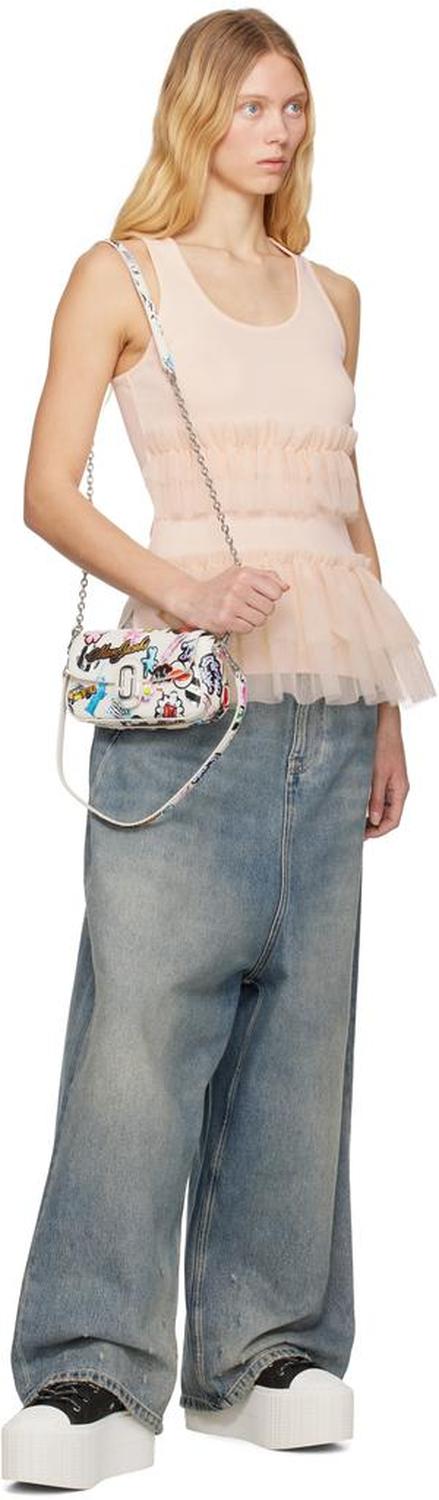 White 'The Sticker Clover' Shoulder Bag