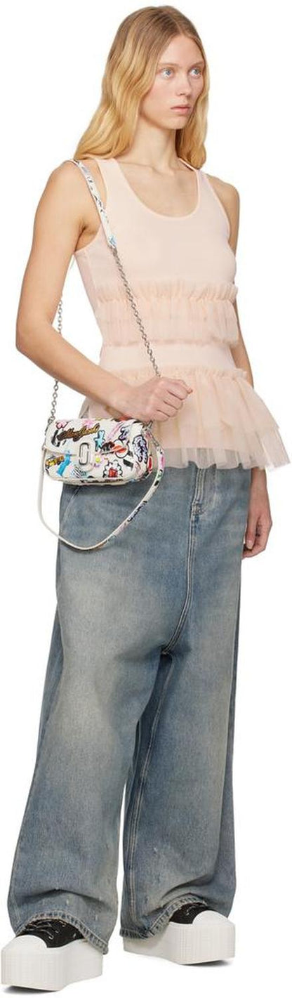 White 'The Sticker Clover' Shoulder Bag