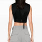 Adesso Cropped Stretch Wool Waistcoat In Grey